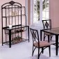 Glass Top 5Pc Modern Dining Set w/Optional Baker's Rack