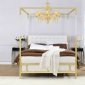 Raegan Bed 22680 in Gold & White Faux Leather by Acme