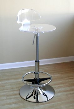 Clear Acrylic Set of 2 Contemporary Bar Stools [WIBA-FAY-509-Clear]