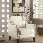 902225 Accent Chair Set of 2 in White Leatherette by Coaster