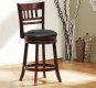 Dark Cherry Set of 2 Edmond Swivel Counter Height Chairs