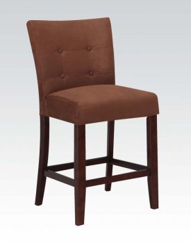 Baldwin Counter Height Chair Set of 2 Chocolate Fabric by Acme [AMBA-16833 Baldwin]