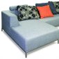 Light Grey Fabric Modern Sectional Sofa w/Metal Legs
