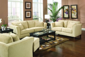 Park Place Sofa in Cream Velvet Fabric 500231 by Coaster w/Optio [CRS-500231 Park Place]