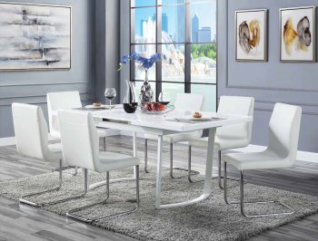 Palton Dining Table DN00732 in White by Acme w/Optional Chairs [AMDS-DN00732 Palton]