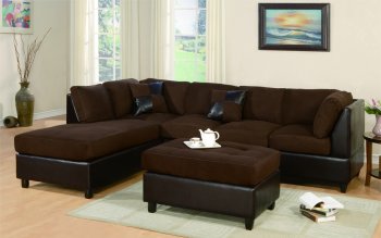 Chocolate Finish Modern Sectional Sofa w/Optional Ottoman [GYSS-G290-SC]