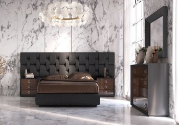 Emporio Bedroom by ESF in Black w/Optional Case Goods [EFBS-Emporio Black]