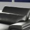 Black Full Italian Leather Modern Sectional Sofa w/Steel Legs