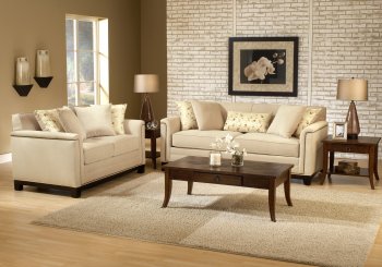 Beige Fabric Contemporary Living Room Sofa & Loveseat Set [CHFS-CU-X719]