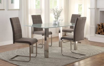 Nerissa 5249 Dining Set 5Pc by Homelegance w/Glass Top