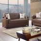 Etro Sofa Bed Convertible in Brown Leatherette by Mobista