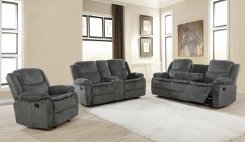 Jennings Motion Sofa 610254 in Charcoal by Coaster w/Options [CRS-610254 Jennings]