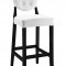 Button Bar Stool Set of 2 in Black Vinyl by Modway