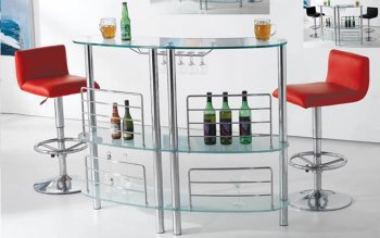 Kidney Shape Bar Table With Clear Glass Top [AEBF-B8012]