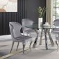 Alaia Dining Set 5Pc 190710 in Chrome by Coaster w/Gray Chairs