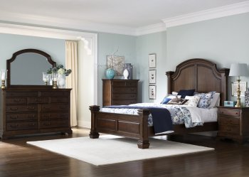 Wormy Cherry Finish Traditional Bed w/Optional Case Goods [LFBS-346-BR]