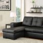 Denton Sectional Sofa CM6149BK-LTR in Black Leatherette