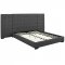 Sierra Upholstered Platform Queen Bed in Gray Fabric by Modway