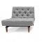 Ifelt Light Grey Fabric Modern Sofa Bed w/Espresso Wood Legs