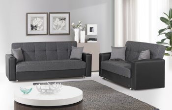 Lego Sofa Bed in Rola Grey by Rain w/Optional Items [RNSB-Lego Rola Grey]