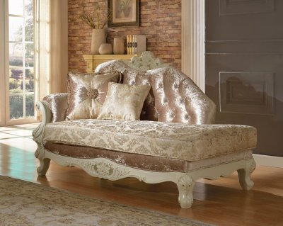 Grace 687 Chaise in Fabric w/Crystal Tufting