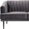 Rory Sofa 689 in Grey Velvet Fabric by Meridian w/Options