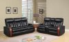 U9673 Motion Sofa in Black Bonded Leather by Global w/Options