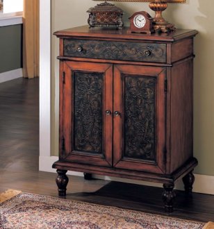 Modern Cherry Finish Buffet With Flourishing Details