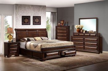 B2750 Bedroom in Espresso w/2 Drawer Bed & Jewerly Dresser [EGBS-B2750JD 2Drw]