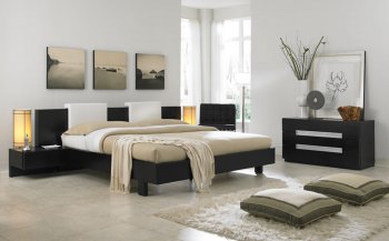 Wenge Finish Contemporary Monroe Platform Bed w/Backrest Pillows [MLB-MD315-Monroe Wenge]