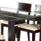 Rectangular Clear Glass Top Modern 5Pc Dining Set w/Wood Base