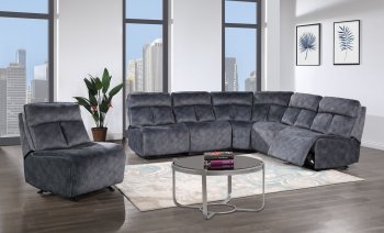 U8088 Modular Power Motion Sectional Sofa in Granite by Global [GFSS-U8088 Domino Granite]