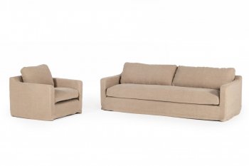 Admiral Sofa & Chair Set in Sand Fabric by VIG [VGS-Admiral Sand]