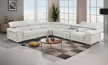 378 Sectional Sofa in Light Gray Leather by ESF [EFSS-378 Light Gray]