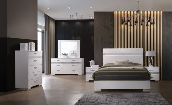 Naima II 5Pc Bedroom Set 26770 in White High Gloss by Acme [AMBS-26770-Naima II]