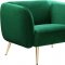 Harlow Sofa 685 in Green Velvet Fabric by Meridian w/Options