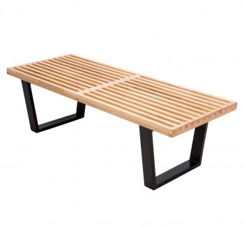 Inwood Bench NB48NW in Natural Wood by LeisureMod w/Options [LMBN-NB48NW-Inwood Natural]