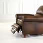 Leather Italia Classic Light Brown Parker Push Back Recliner