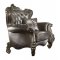 Versailles Chair 56822 in Silver PU & Antique Platinum by Acme