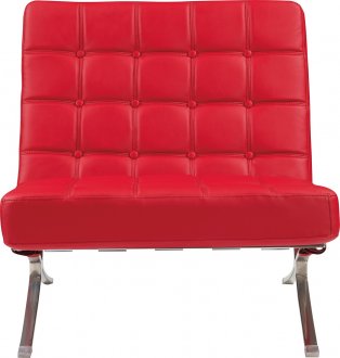 U6293 Accent Chair Set of 2 in Red Bonded Leather by Global