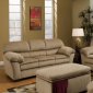 Beige Microfiber Sofa & Loveseat Set w/Optional Chair & Ottoman