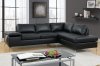 F6519 Sectional Sofa in Black Breathable Leatherette by Poundex