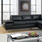 F6519 Sectional Sofa in Black Breathable Leatherette by Poundex