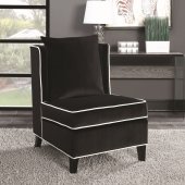 902708 Accent Chair Set of 2 in Black Velvet Fabric by Coaster