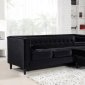 Taylor Sectional Sofa 643 in Black Velvet Fabric by Meridian