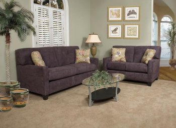 Eggplant Fabric Modern Loveseat & Sofa Set w/Options [CHFS-AC-9400-175-VictoryLaneEggp]