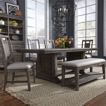 Artisan Prairie 6Pc Dining Room Set 823-DR-TRS Aged Oak by Liber [LFDS-823-DR-TRS-Artisan Prairie]