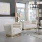 Bellini Sofa 669 in Cream Velvet Fabric by Meridian w/Options