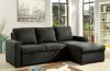 Arabella Sectional Sofa CM6564DG in Dark Gray Linen-Like Fabric