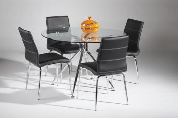 Glass Top & Metal Legs Modern Dining Table w/Optional Chairs [CYDS-GAIL-DT]